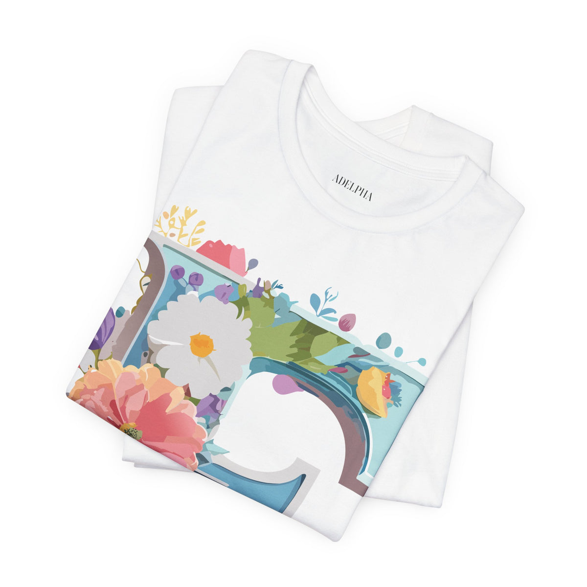 Letter F Graphic Unisex Cotton Bella+Canvas Tee with Art Letter Design