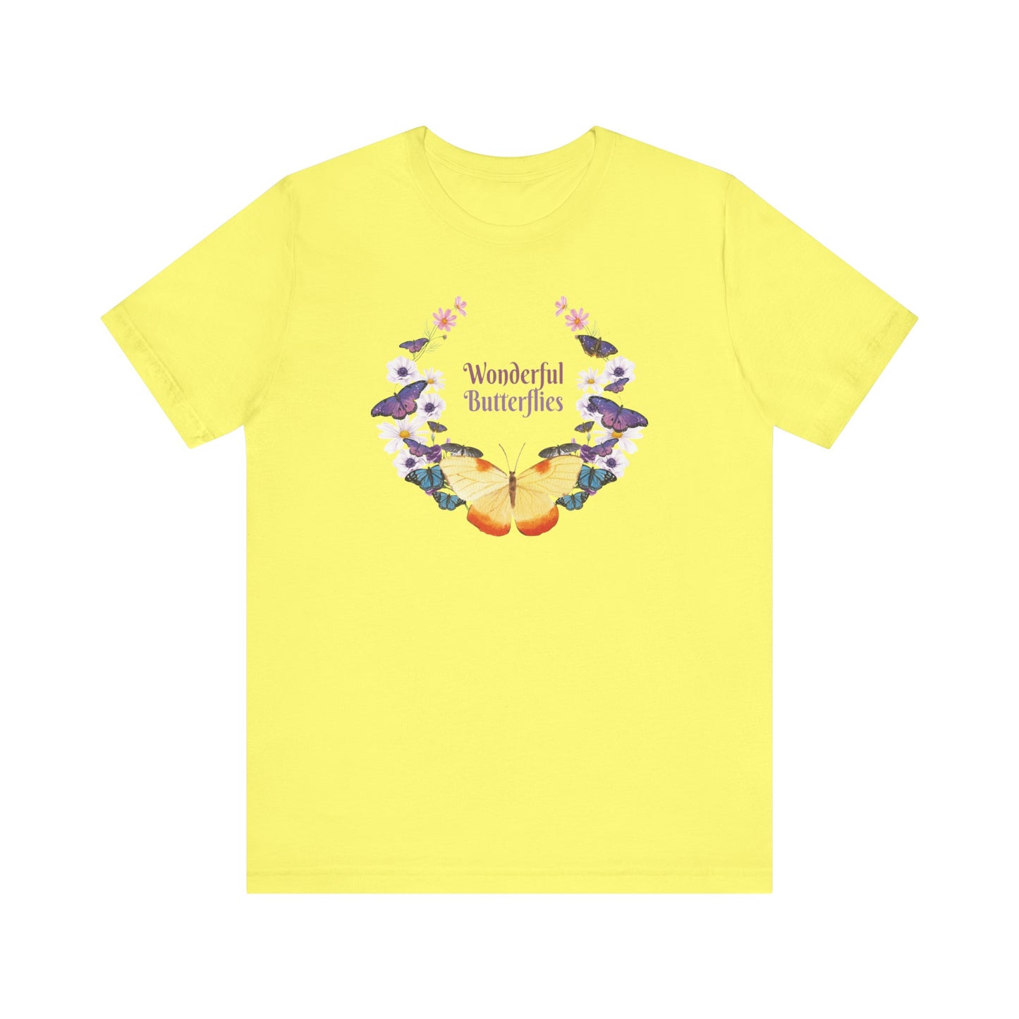 Cotton Tee Shirt with Butterfly Prints