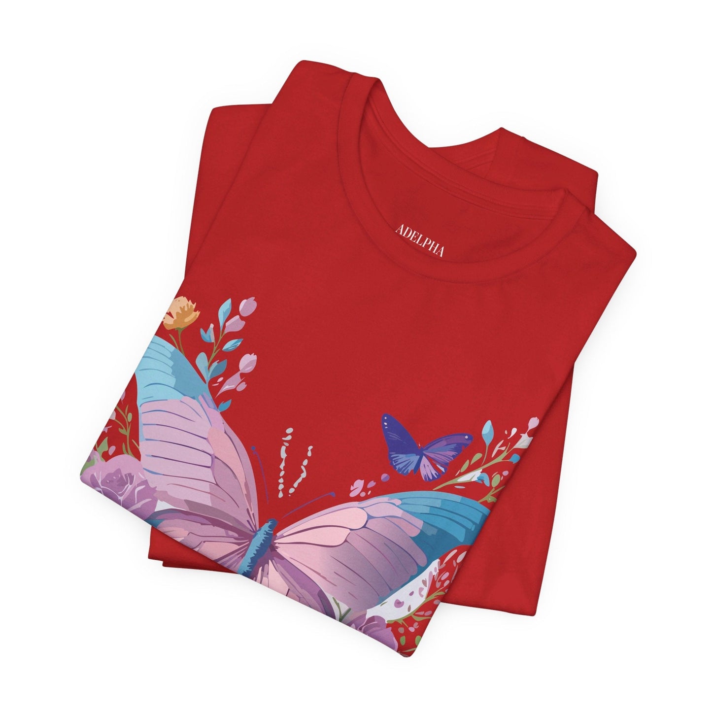Butterfly Graphic Unisex 100 Cotton Lightweight Vintage Floral Design Jersey Tee 37