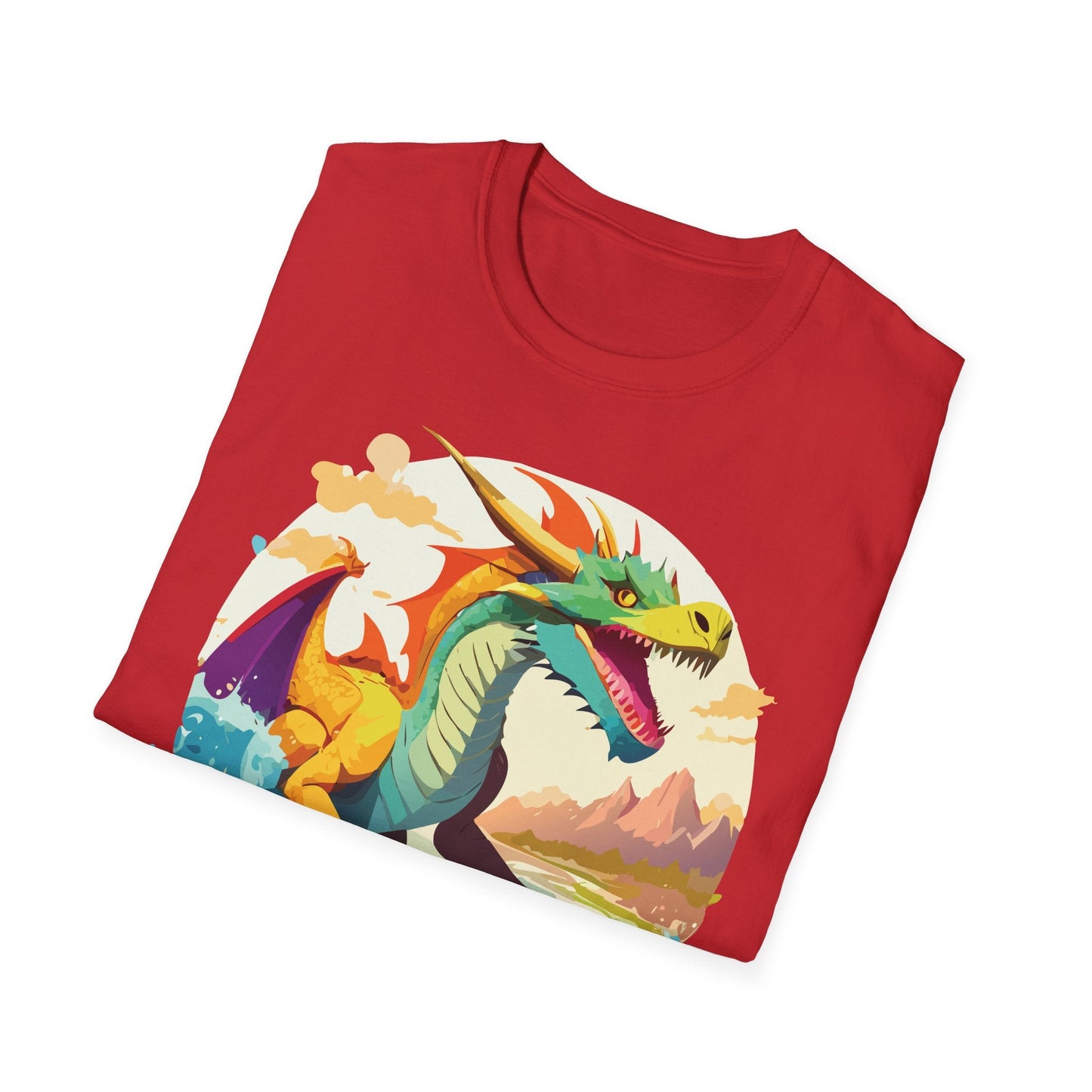 Dragon Graphic Unisex Cotton Softstyle Art Design Tee With Animals 13