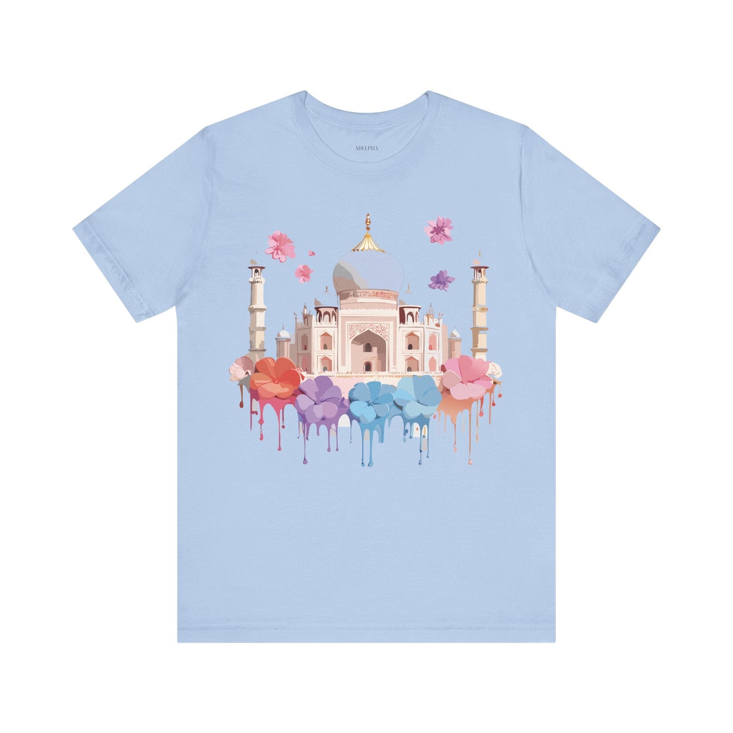 Taj Mahal Graphic Tee Unisex Short Sleeve Shirt By Adelpha With Vintage Inspired Artwork