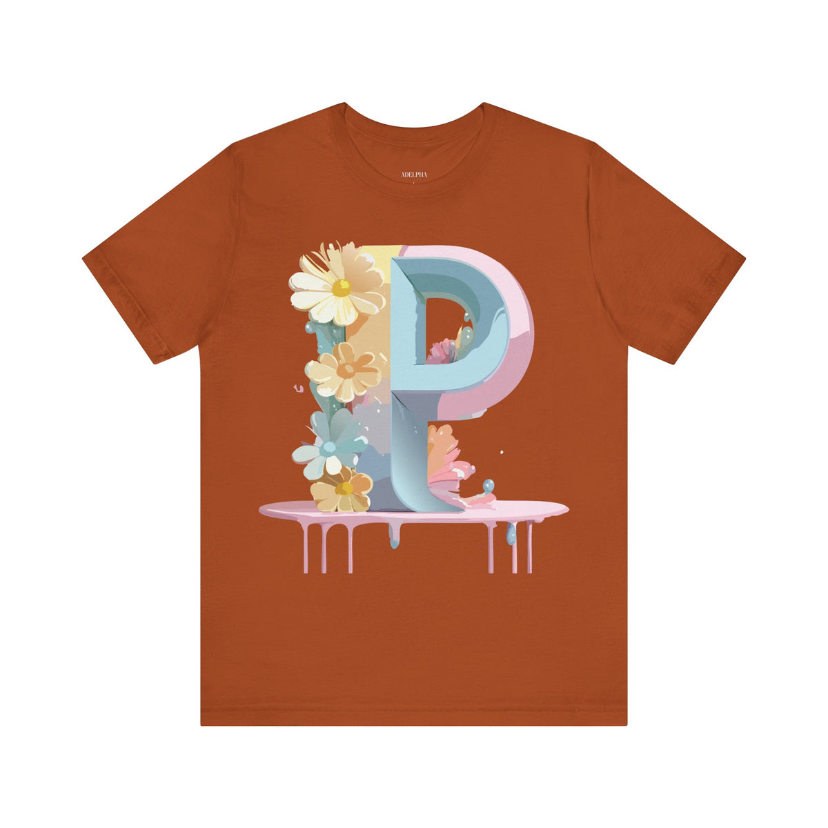Letter P Graphic Unisex Cotton Bella+Canvas Tee with Art Letter Design
