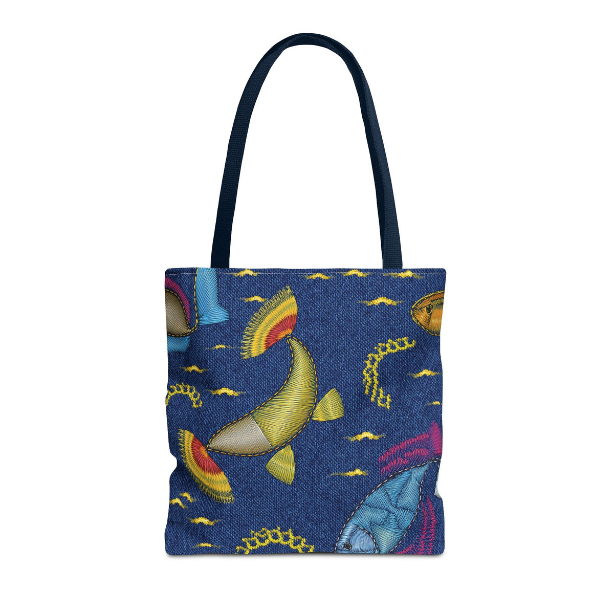 Denim Fabric Imitation Print Unisex Canvas Bag Poly Spun 3 Sizes Tote Bag 193-2