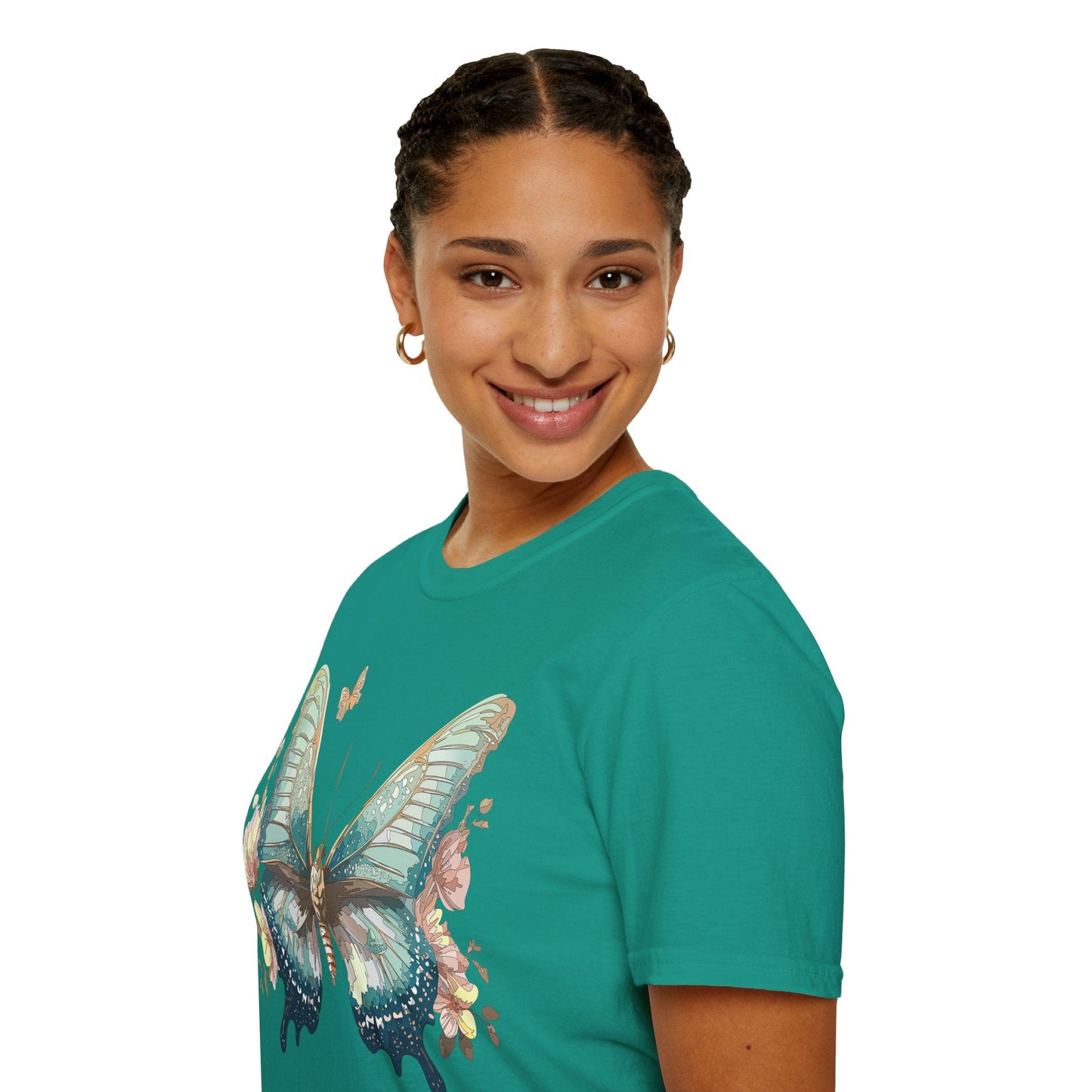 Butterfly Print Unisex T Shirt Monarch Design Softstyle 64000 Gildan Cotton Tee Quality