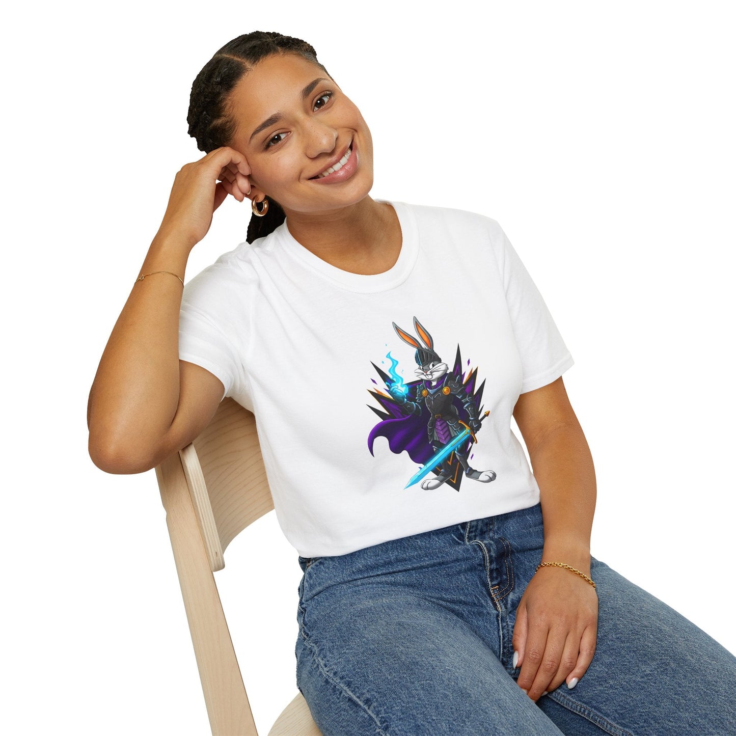 Bugs Bunny Shirt Unisex Gildan Softstyle Tee 100 Percent Cotton Cartoon Graphic Design