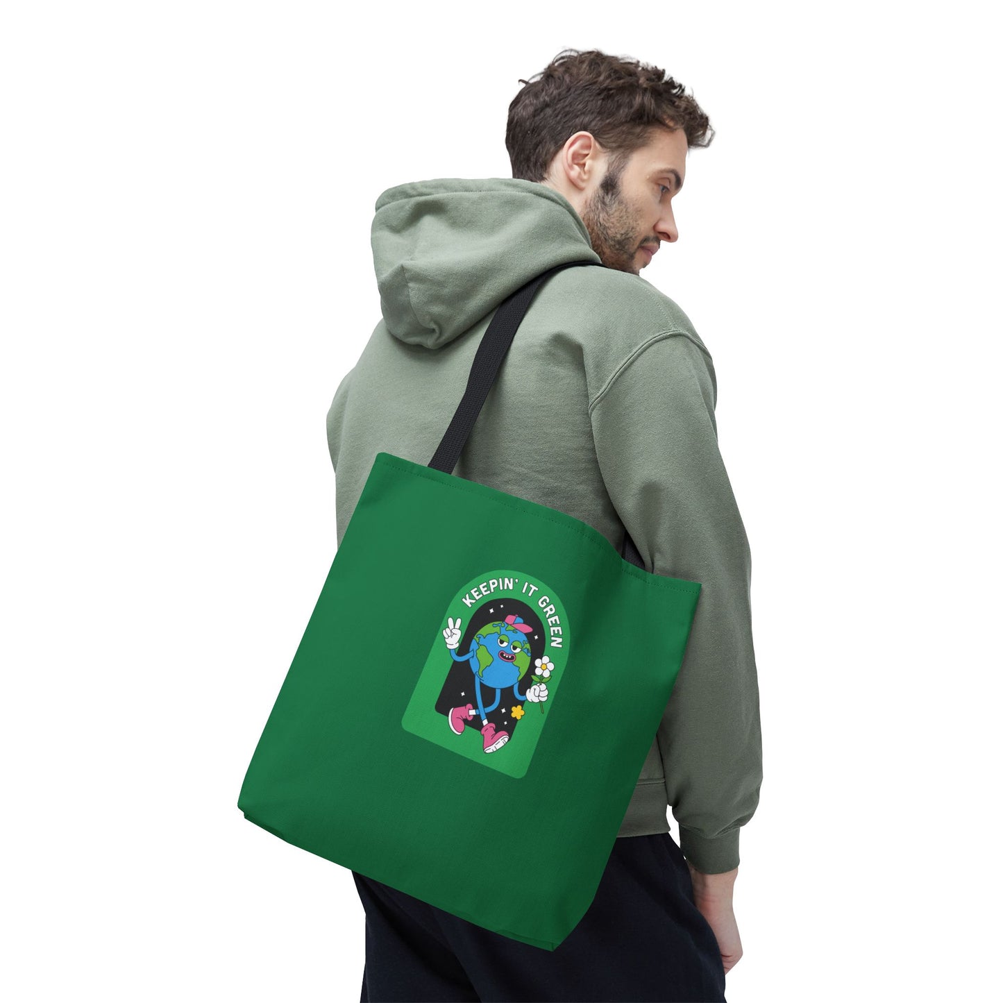 ECO GREEN COLOR CANVAS BAG HIGH-QUALITY 100% SPUN POLYESTER 3 SIZES BAG-E6