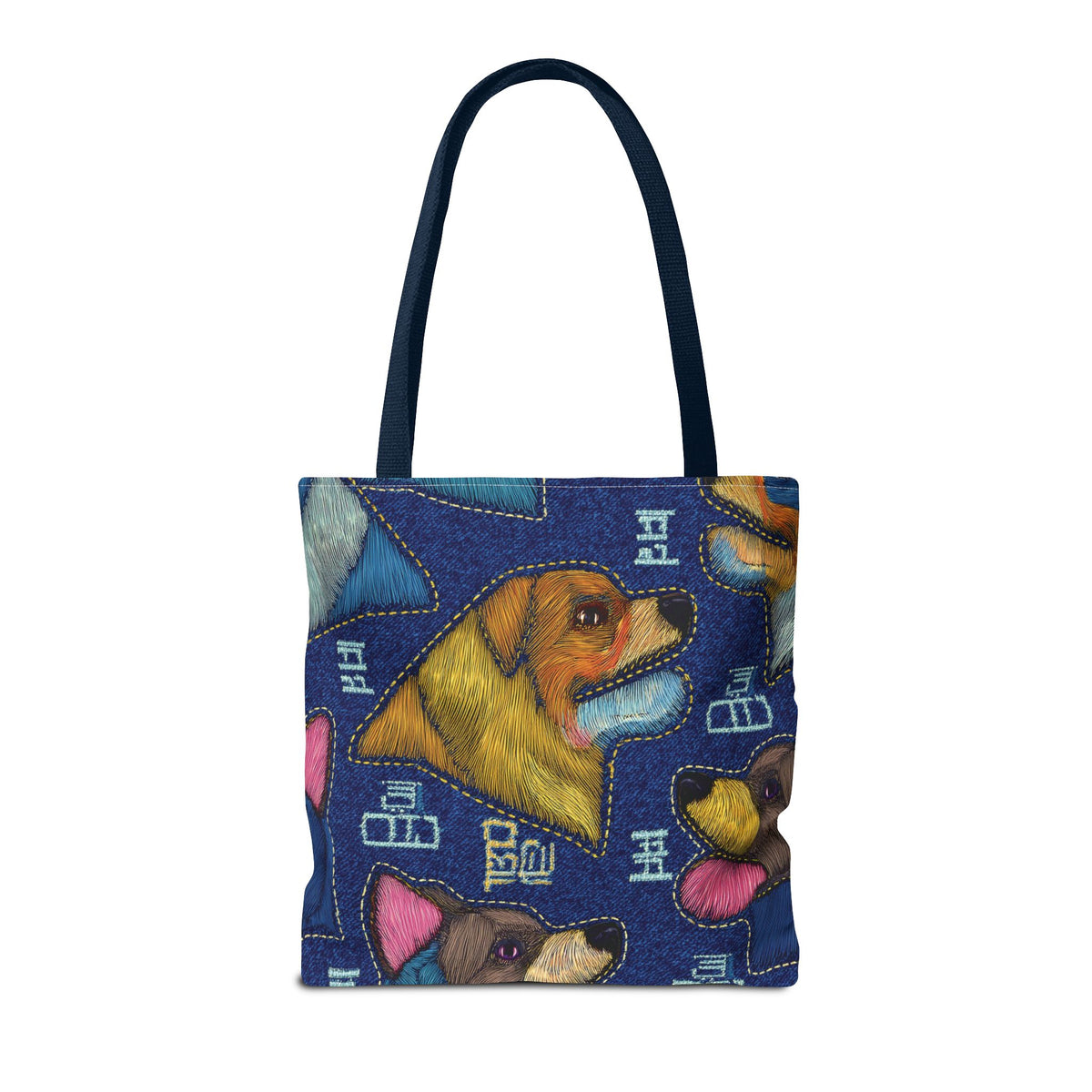 Denim Fabric Imitation Print Unisex Canvas Bag Poly Spun 3 Sizes Tote Bag 191-10