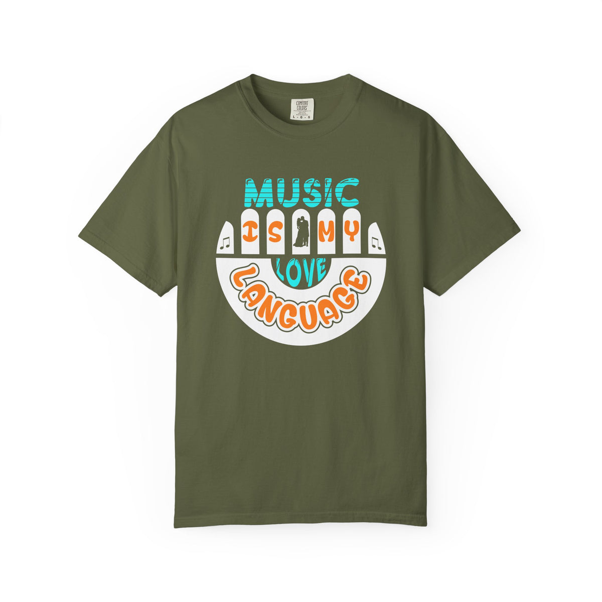Music Is My Love Language T-shirt Retro Hand Graphic Unisex Cotton Tee 067