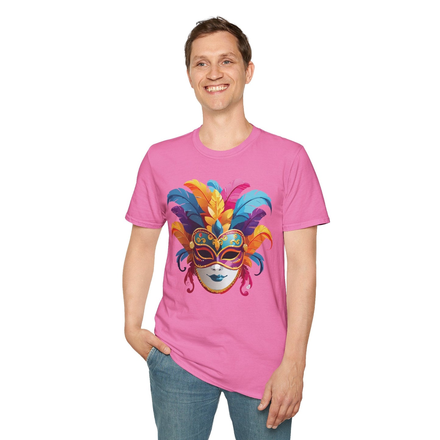 Mask Graphic Unisex Cotton Masquerade Design Artwork Tee 8