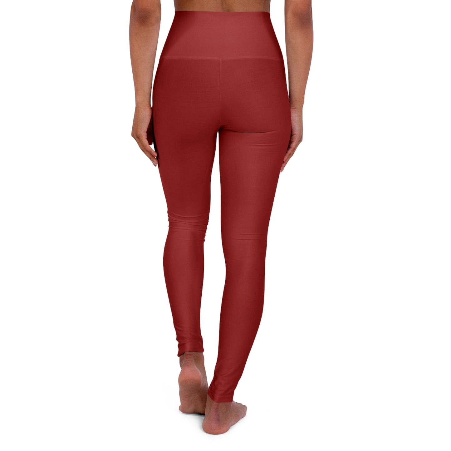 Oxblood Red Color High-Waist Yoga Leggings Women's Seamless Poly-Span Stretchy Pants XS-2XL