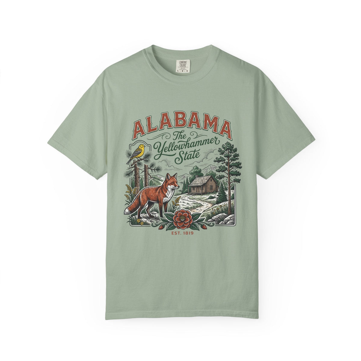 Alabama Graphic Unisex Heavyweight Garment-Dyed Travel Tourist Graphic Gift Tee 100 Cotton Comfort Colors T-Shirt