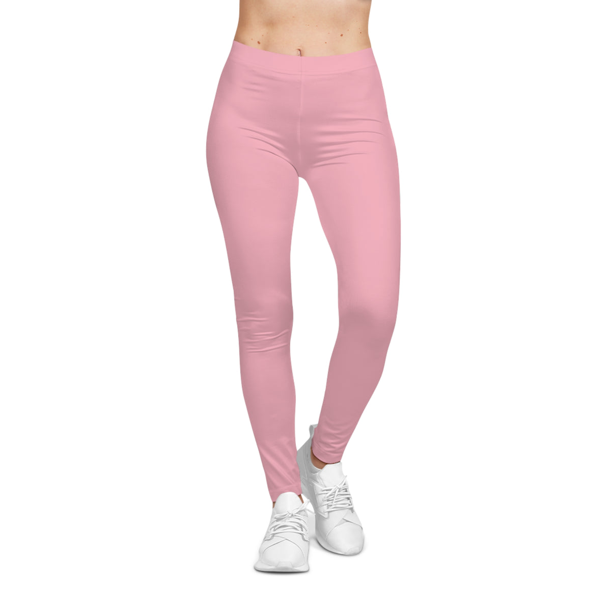 Cherry Blossom Pink Color Women's Poly-Span Casual Leggings XS-2XL