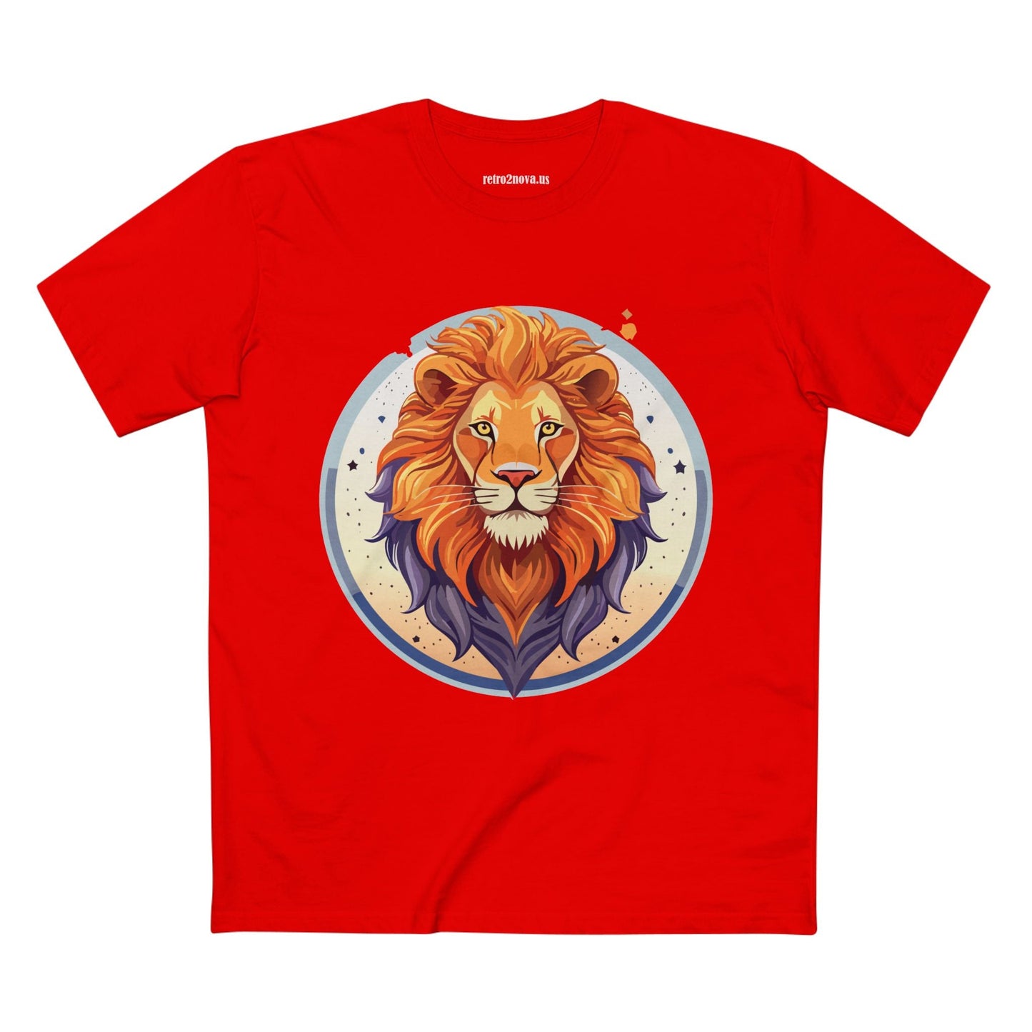 Unisex Premium Cotton Lion Art Tee Shirt By Retro2Nova Original Artwork Collection For Everyday Comfort