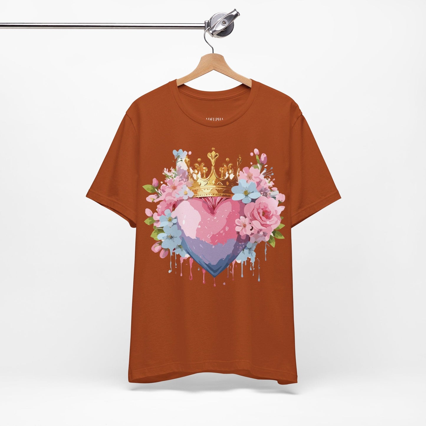 Valentine Day Graphic Unisex 100 Cotton Vintage Artwork with Love and Flower Design Tee 18