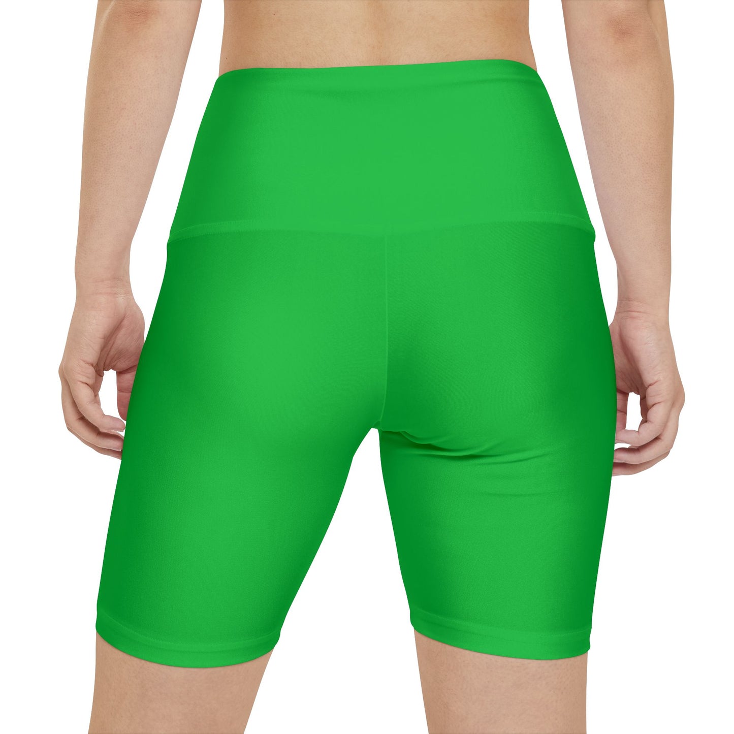 Jade Green Women's Bright Green Workout Shorts - High-Waist Athletic Bike Shorts