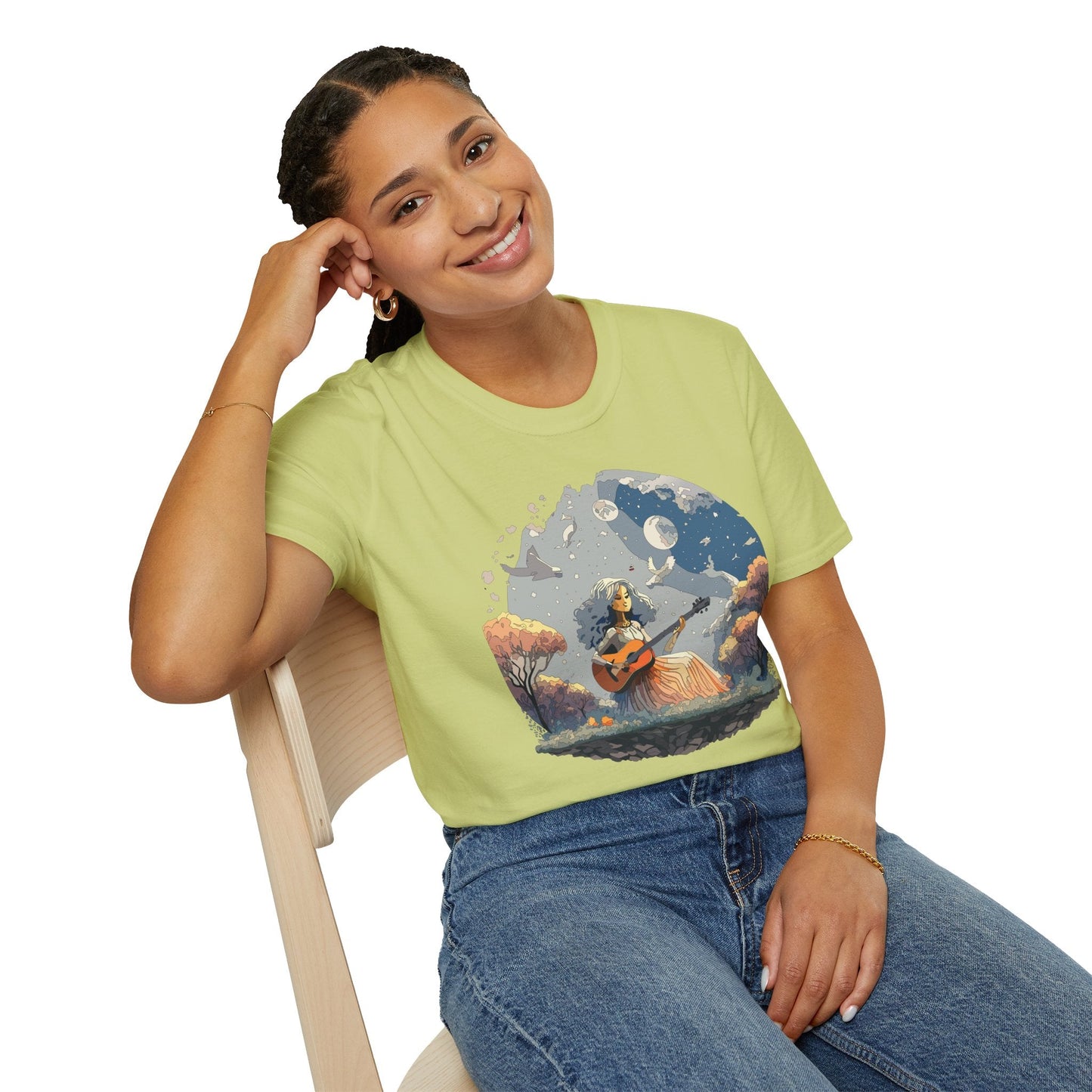Womens Graphic T Shirt Art Design Tee Unisex Softstyle Cotton Shirt Everyday Comfort Durable Wear