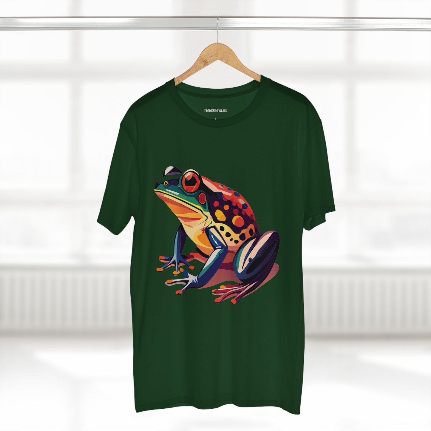 Unisex Frog Animal Shirt Art Tee By Retro2Nova Premium Cotton Staple Tee With Original Custom Artwork