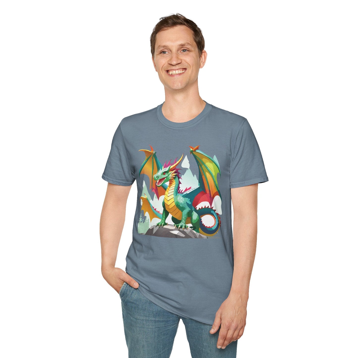 Dragon Graphic Unisex Cotton Softstyle Art Design Tee With Animals 2