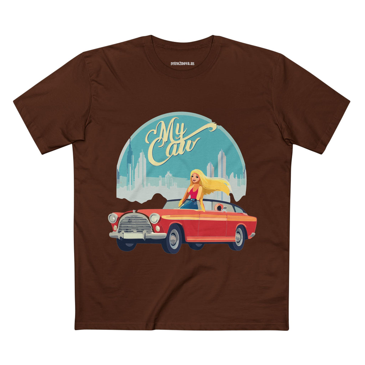 Retro Car Vintage Graphic Tee Staple Unisex 100 Cotton Tee Shirt - RC-13