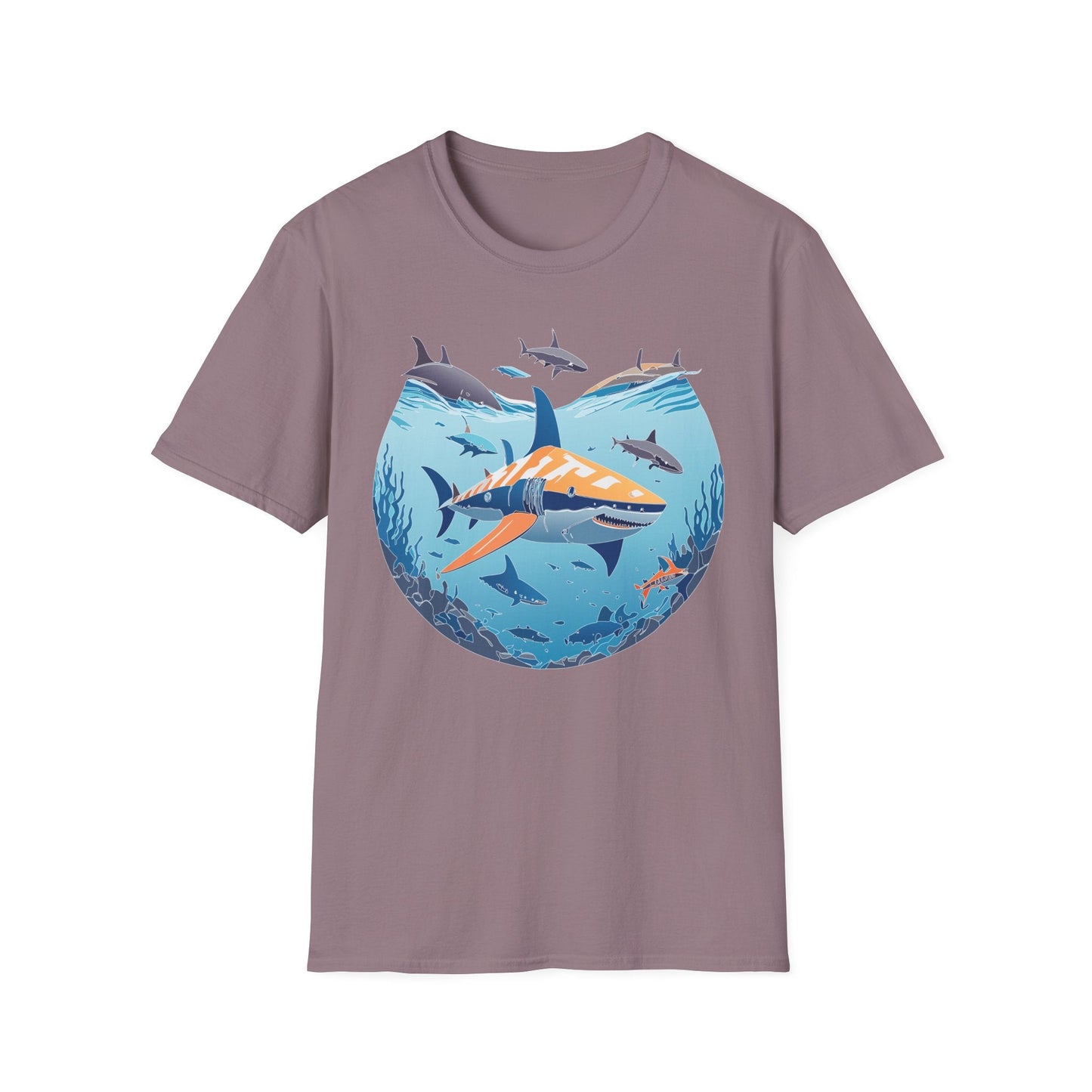 Ocean Tee Shirt Unisex Softstyle Gildan 64000 100 Percent Ring Spun Cotton Breathable U Boat Design