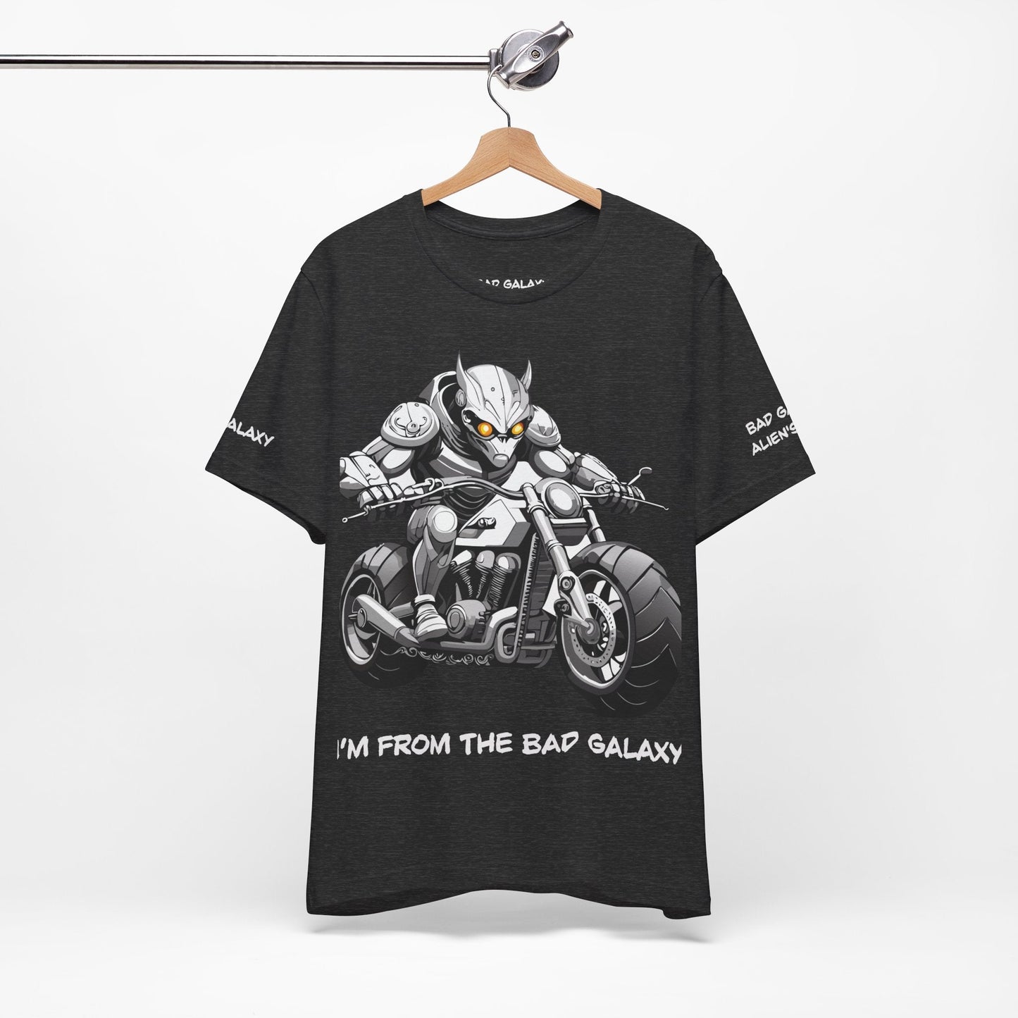 Tee Shirt With Alien From Bad Galaxy 100 Percent Cotton Lightweight Made In USA Eco Friendly Inks