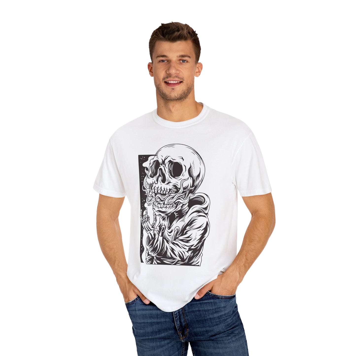 Unisex Cotton Tee Shirt with Skull