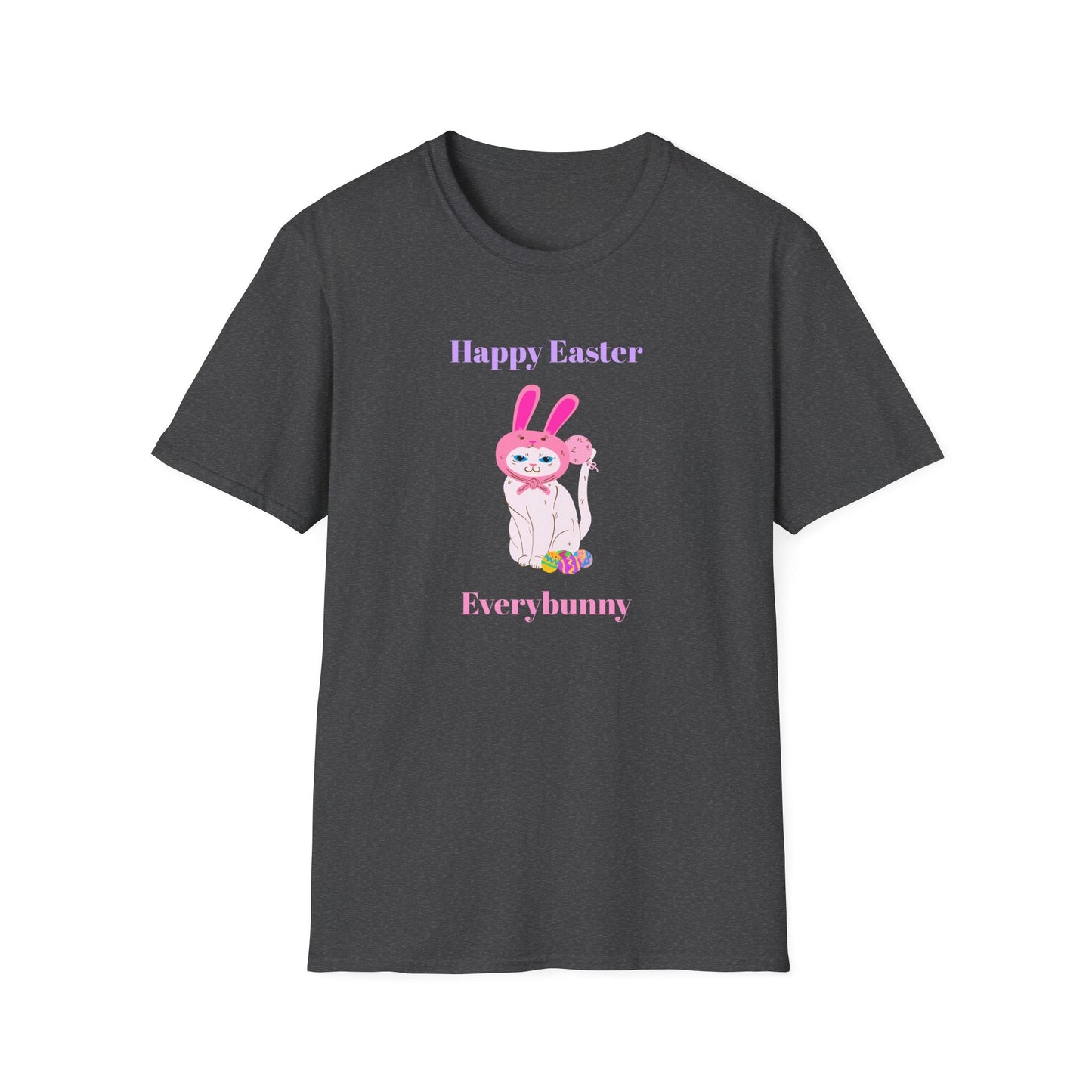 Unisex Easter Bunny T Shirt Softstyle 64000 Tee With Easter Design Print Gildan 100 Percent Ring Spun Cotton