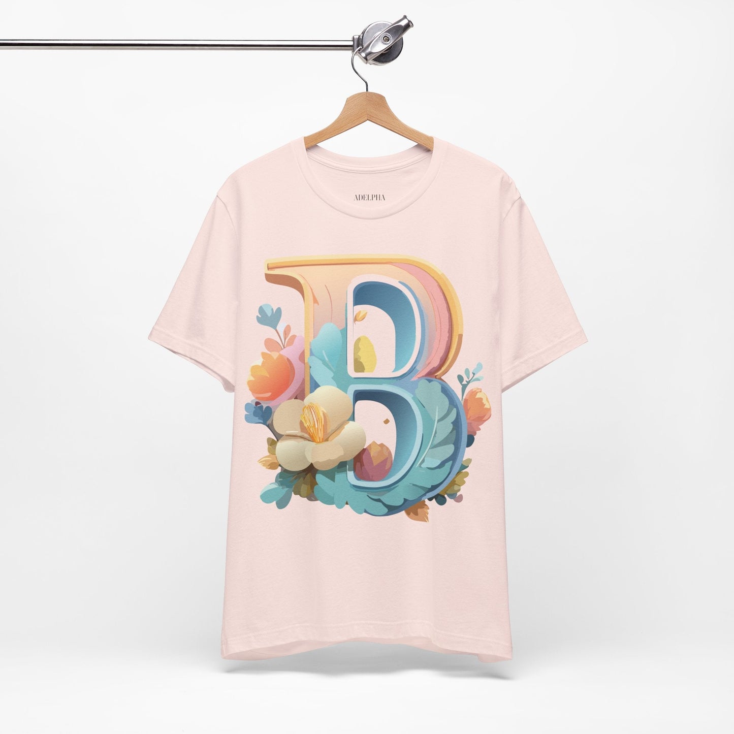 Letter B Graphic Tee Unisex Jersey Short Sleeve Shirt By Adelpha Vintage Artwork