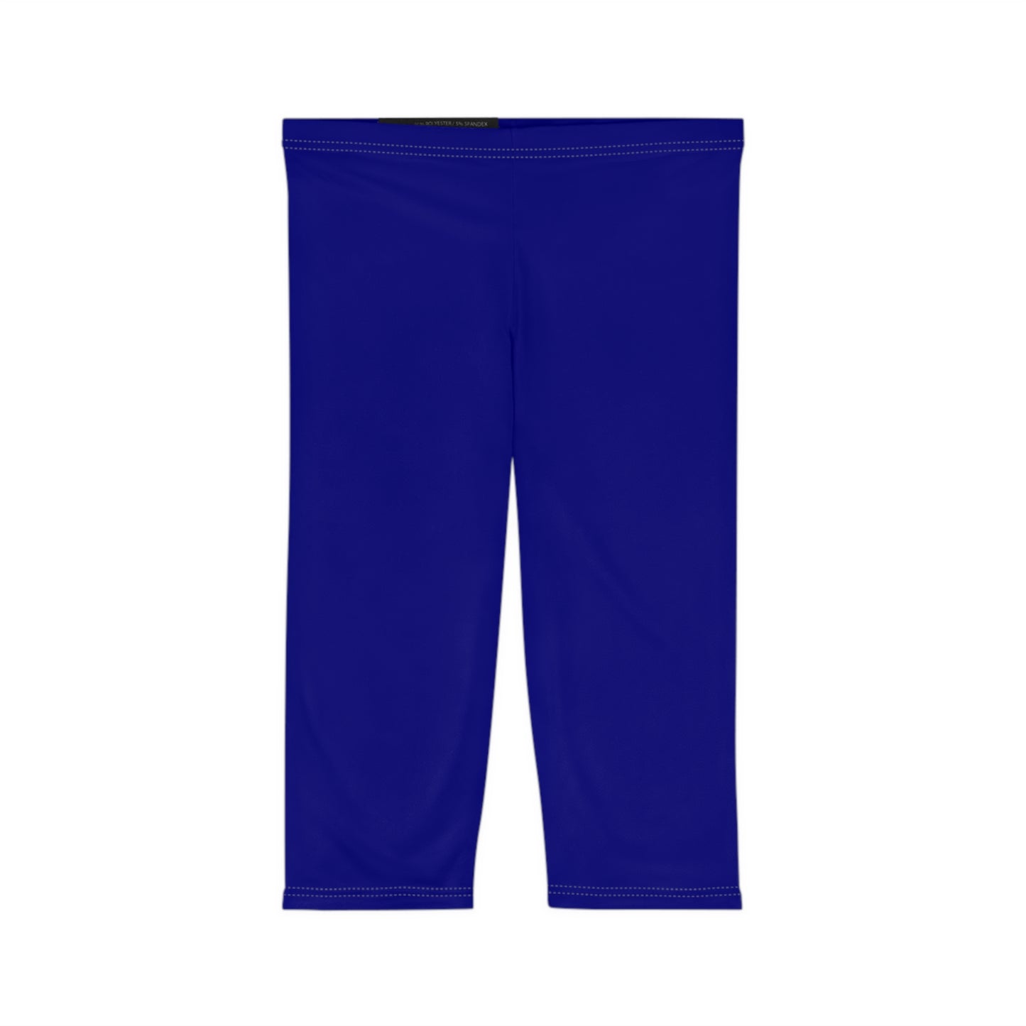 True Navy Blue Color Women's Brushed Suede Poly Span Casual Capri Leggings XS-2XL