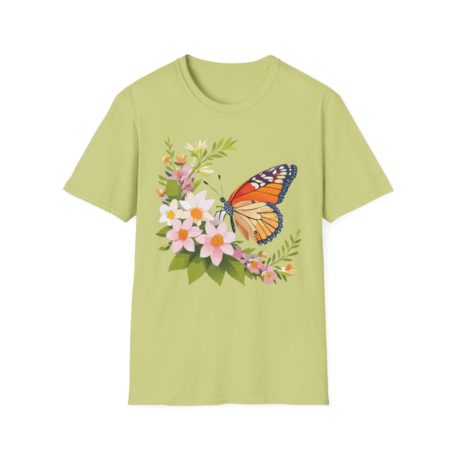 Monarch Butterfly T Shirt Unisex Softstyle Gildan 64000 100 Percent Cotton Tee Breathable