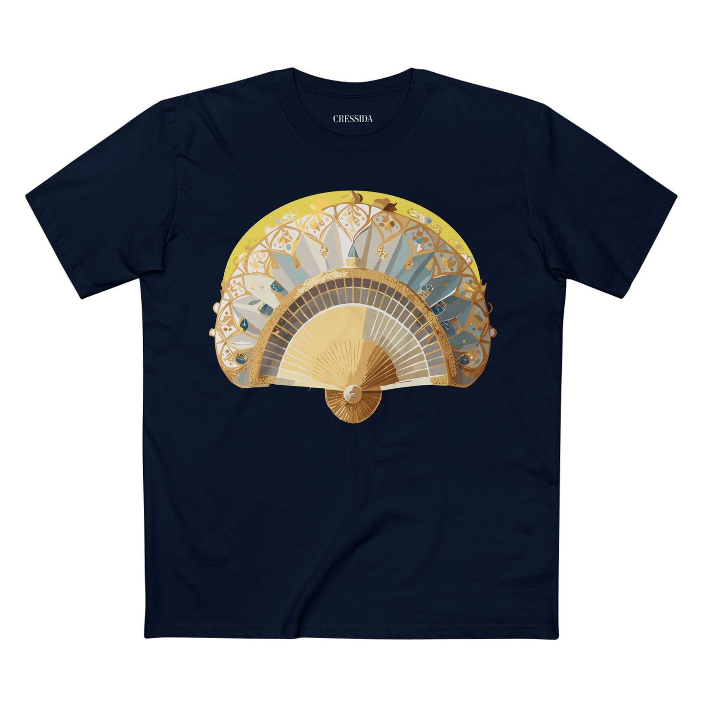 Antique Fan Graphic Design T-Shirt Unisex 100 Cotton Floral Carnival Artwork Tee 19