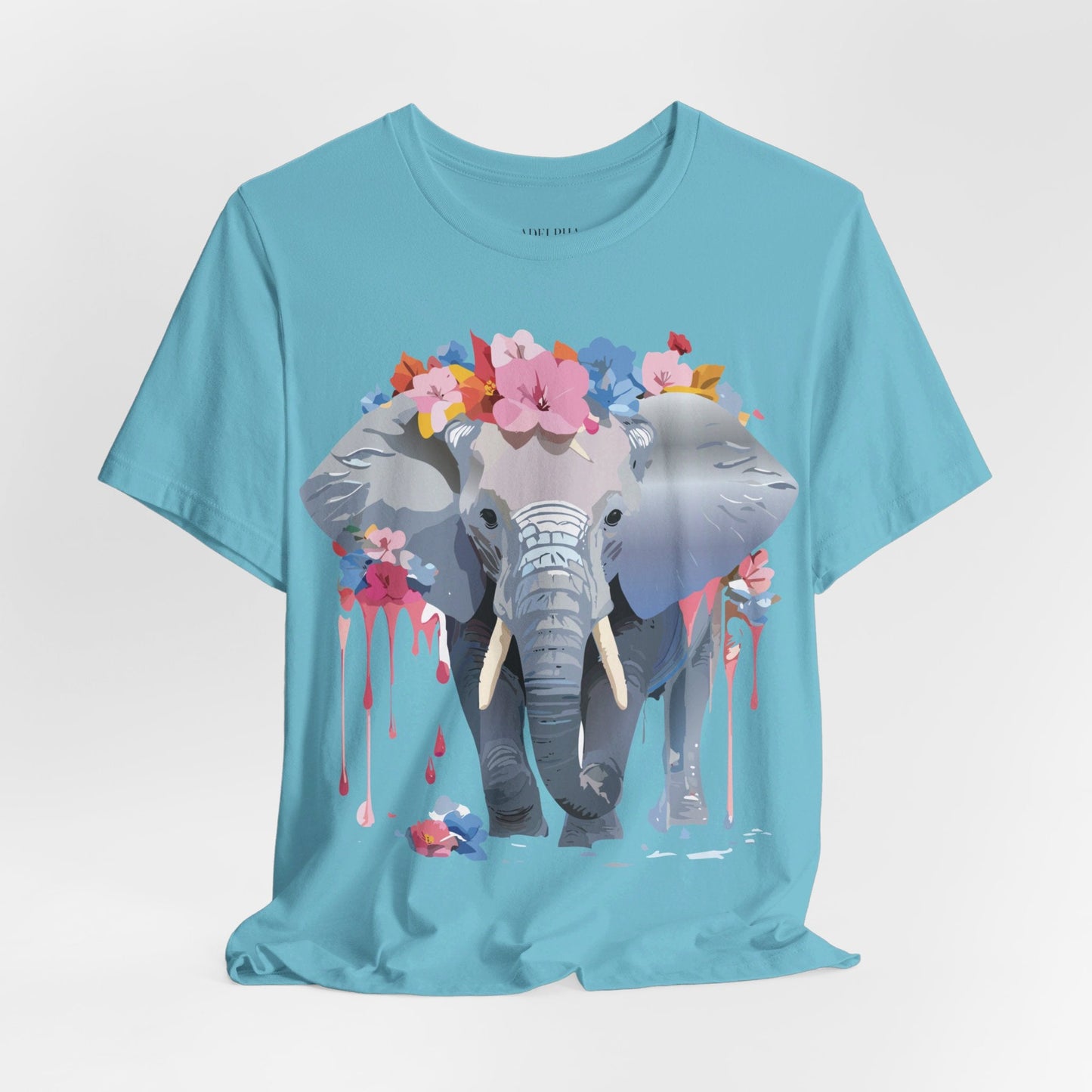 Elephant Graphic Tee Unisex Short Sleeve Jersey With Vintage Inspired Adelpha Artwork