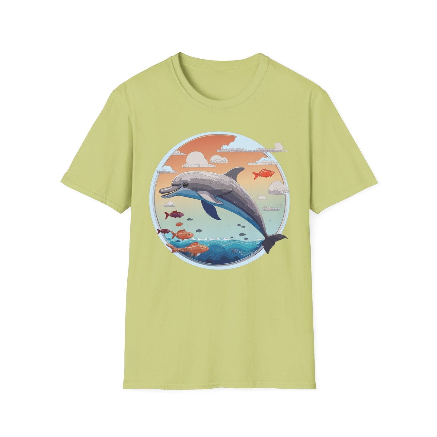 Dolphin Shirt Unisex Gildan Softstyle Cotton Tee For Men Women Dolphin Fish Animal Shirt