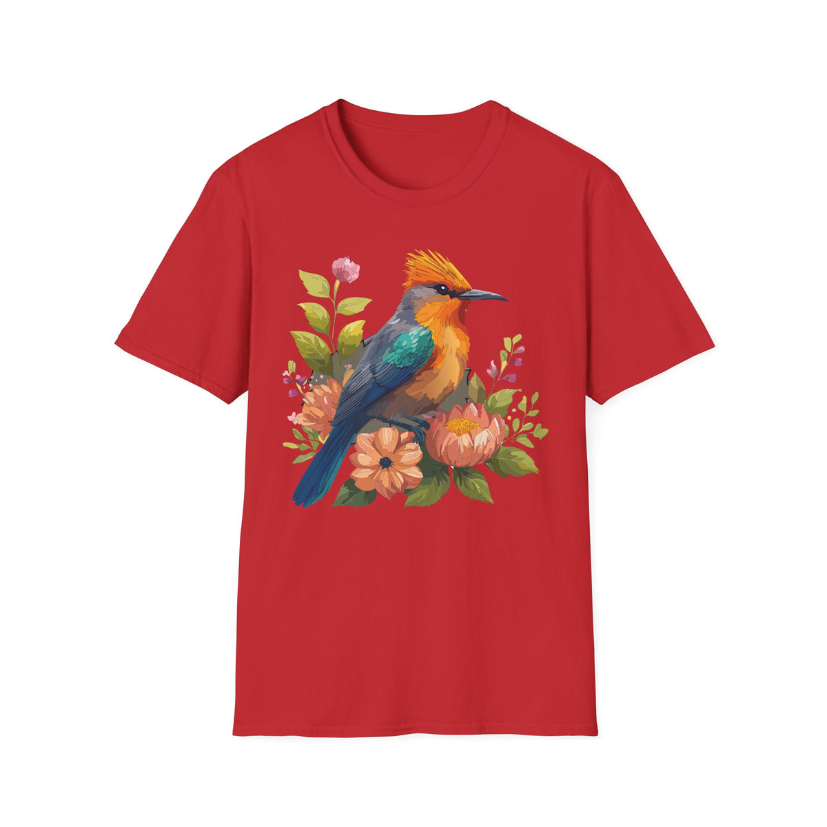 Colorful Tropical Bird shirt | Floral Watercolor Bird Illustration