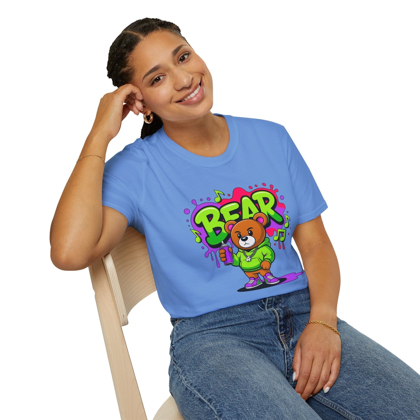 Cartoon T Shirt With Animation Funny Animals Tee Gildan Softstyle 64000 100 Percent Ring Spun Cotton