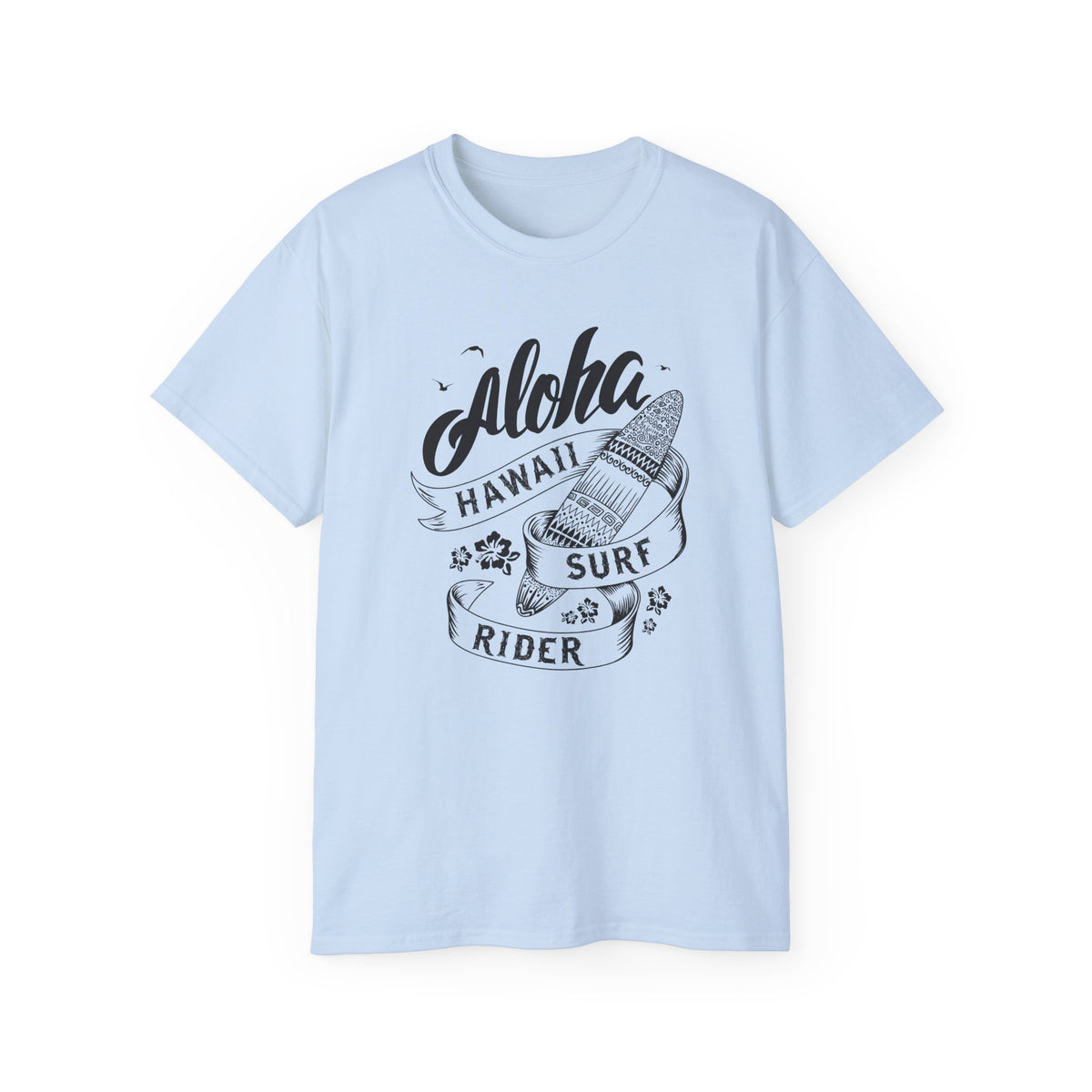 Aloha Hawaii Surf Rider Tee | Surfboard Illustration, Tropical Vibes