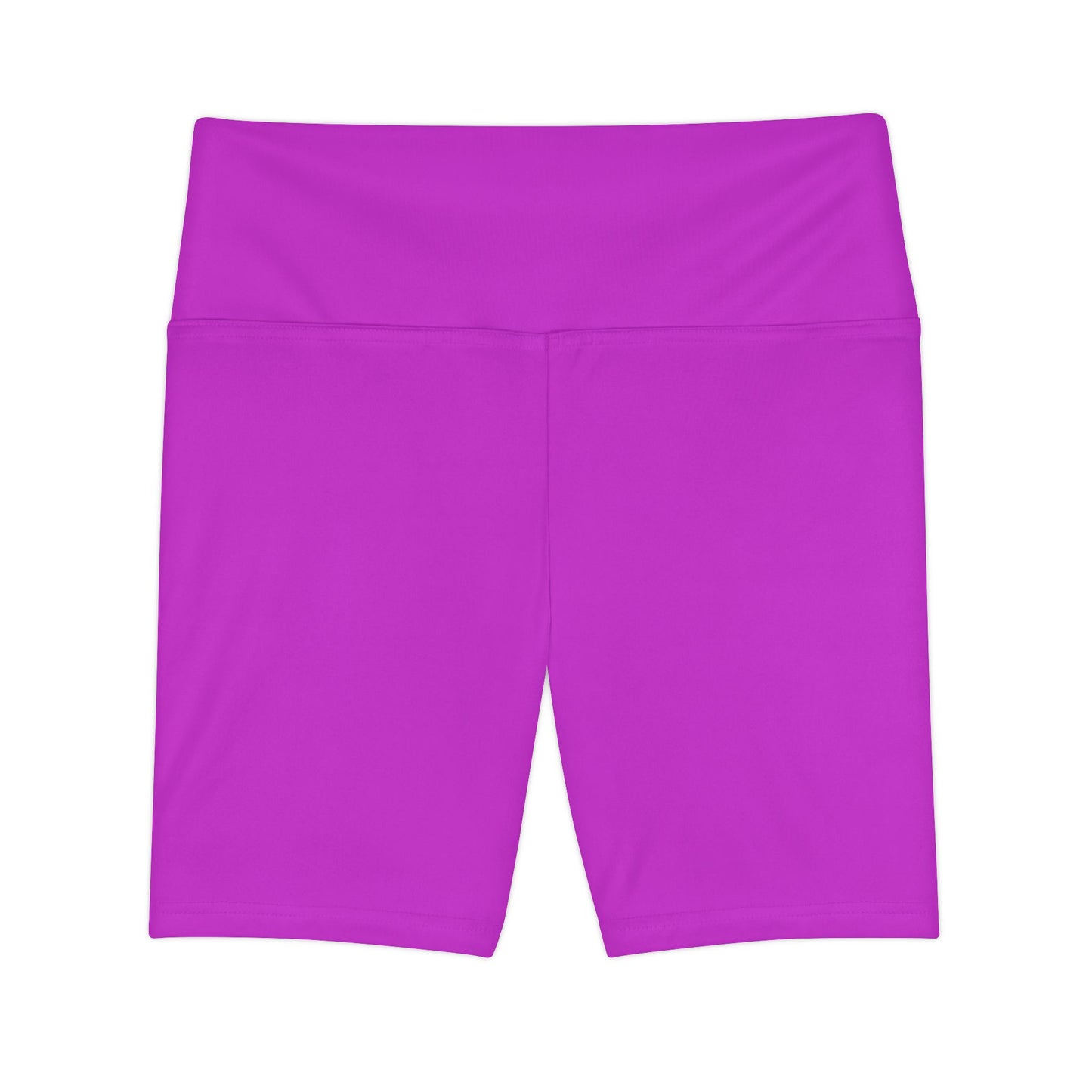 Vivid Orchid Pink Women's Workout Shorts — Solid High-Waist Biker Shorts for Exercise & Everyday Wear