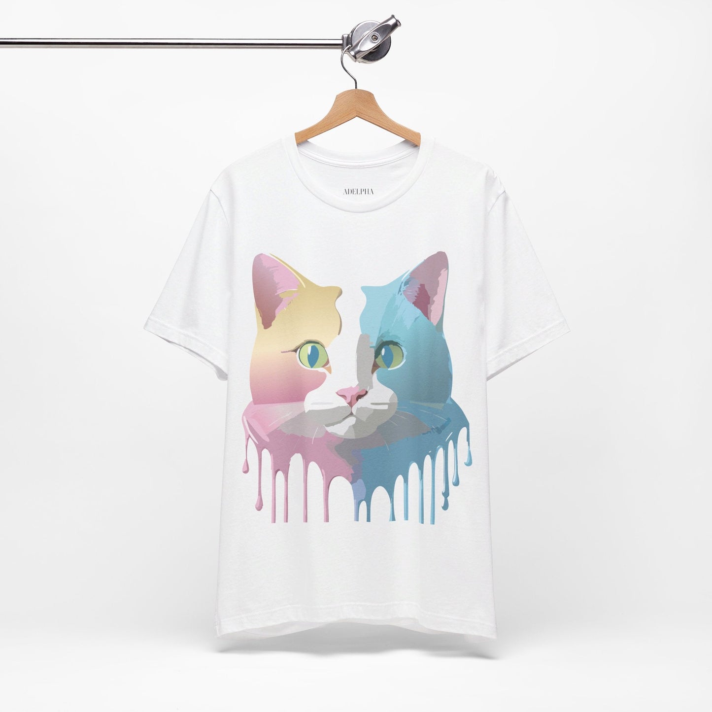 Cat Graphic Tee Unisex Short Sleeve Shirt Vintage Style Adelpha