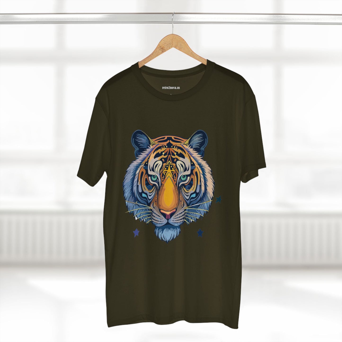 Unisex Tiger Shirt Premium Cotton Staple Tee With Original Art Design From Retro2Nova Art Collection For Everyday Comfort