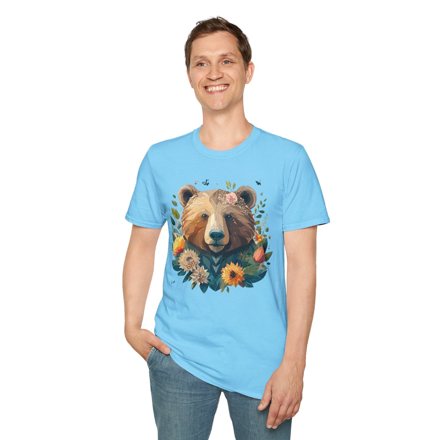 Bear T Shirt Unisex Teddy Bear Tee Gildan Softstyle 64000 100 Percent Ring Spun Cotton