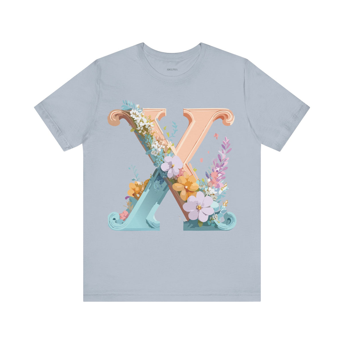 Letter X Graphic Unisex Cotton Bella+Canvas Tee with Art Letter Design