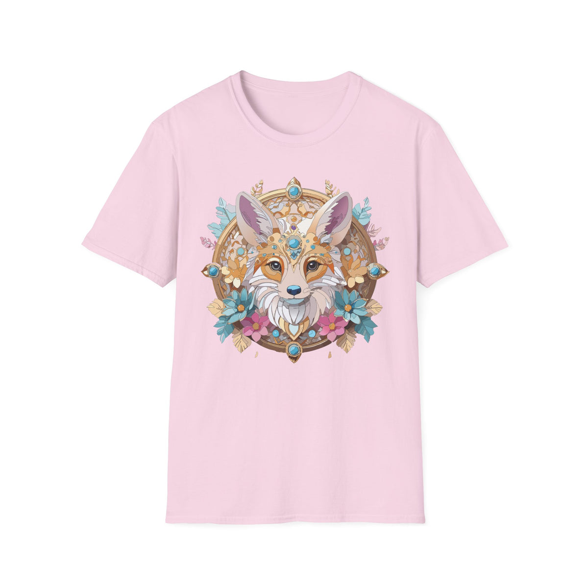 Boho Fox Mandala T-Shirt | Floral Fox Face Tee