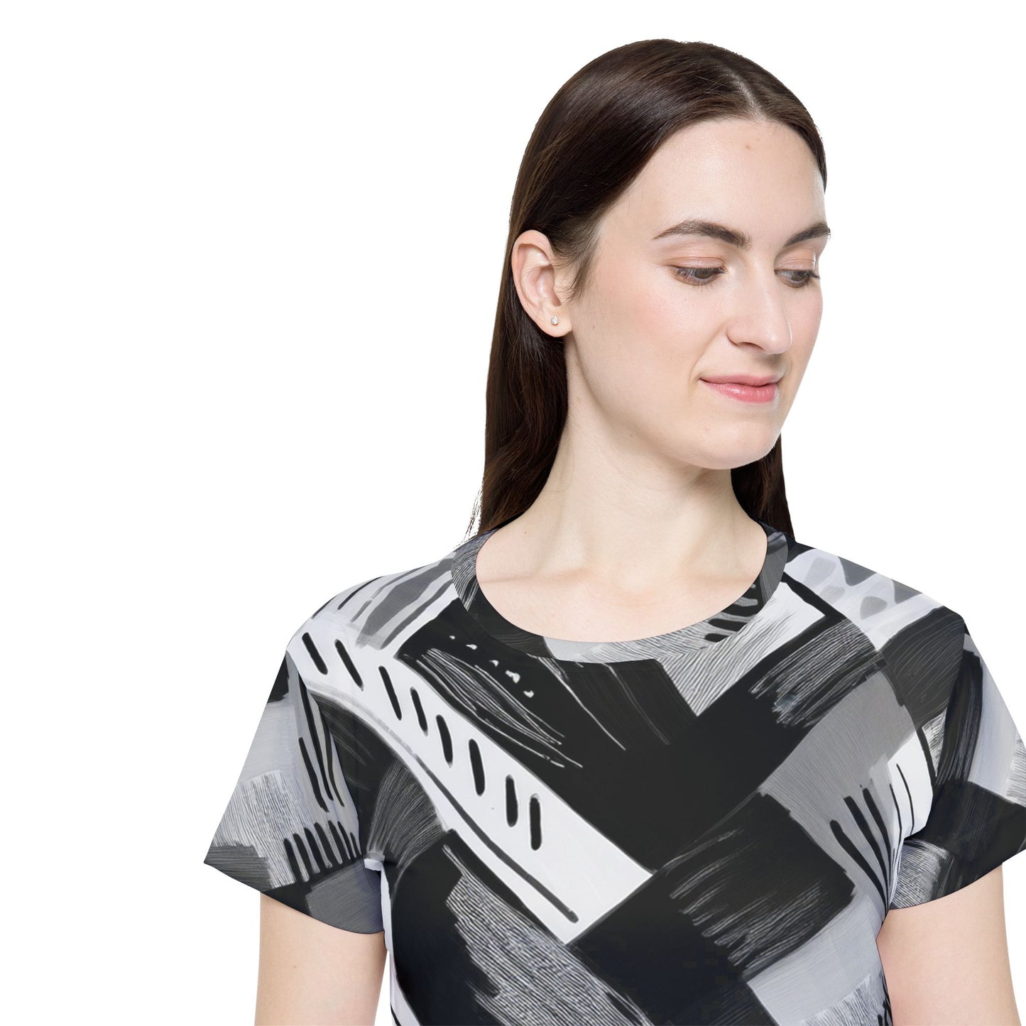 抽像印花襯衫，帶有抽象圖案的襯衫