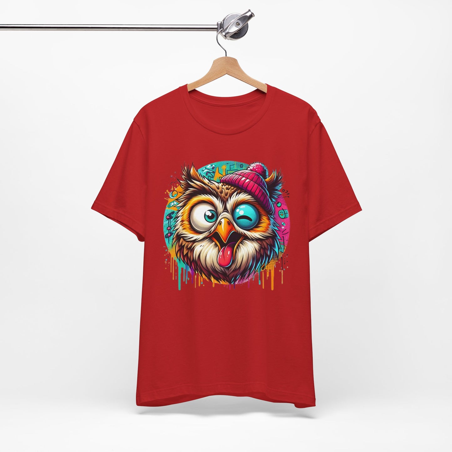 Colorful Owl Graphic Tee, Fun Owl Shirt, Funny Bird Shirt, Cute Cartoon Tees, Animal T-Shirt, Animal Tees, Art Design T-Shirt