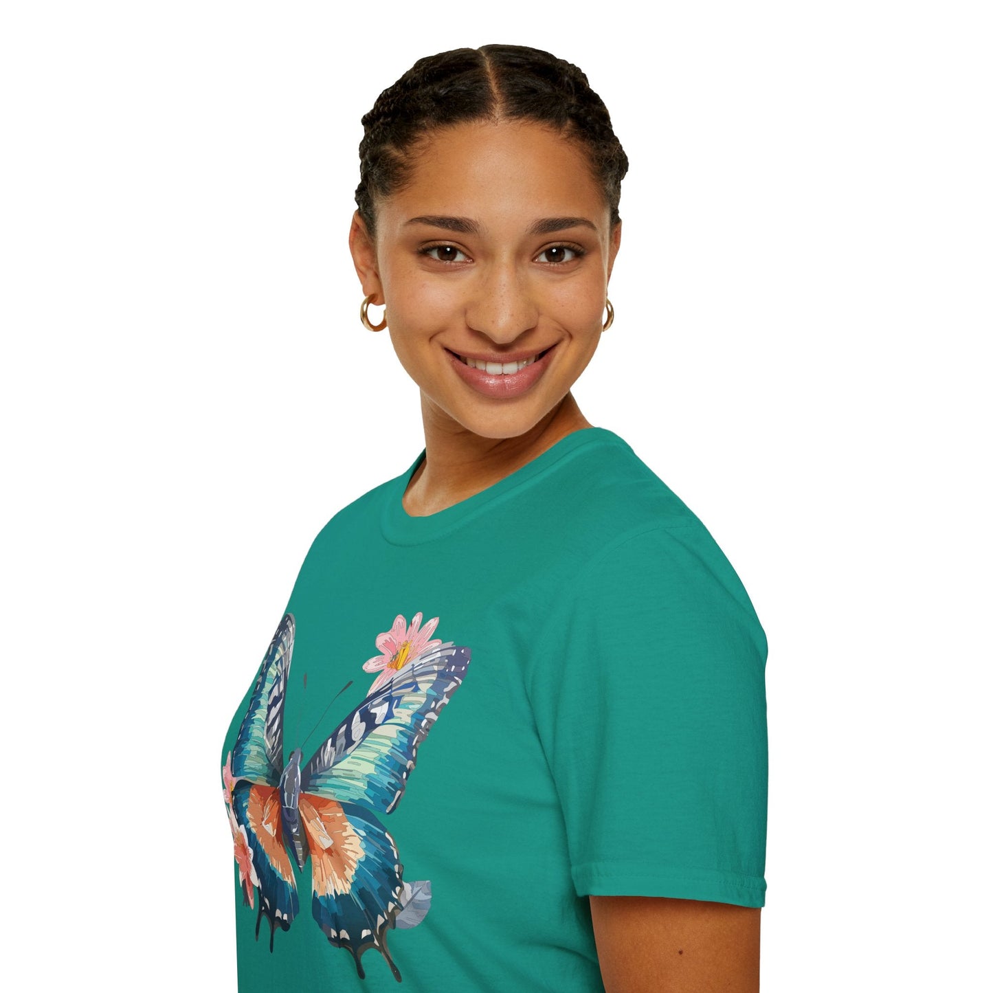 Butterfly T Shirt Unisex Cotton Tee Monarch Butterfly Design Softstyle 64000 Gildan Brand Quality