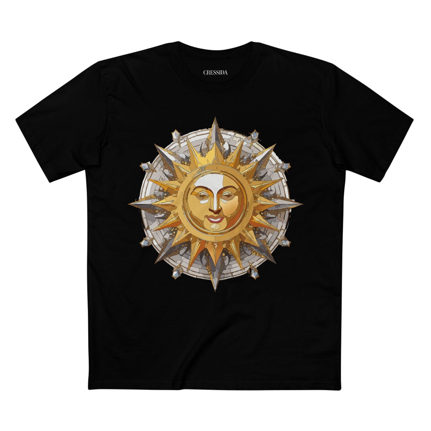 Gold Sun Graphic Unisex 100 Cotton T-Shirt with Golden Art Design 12