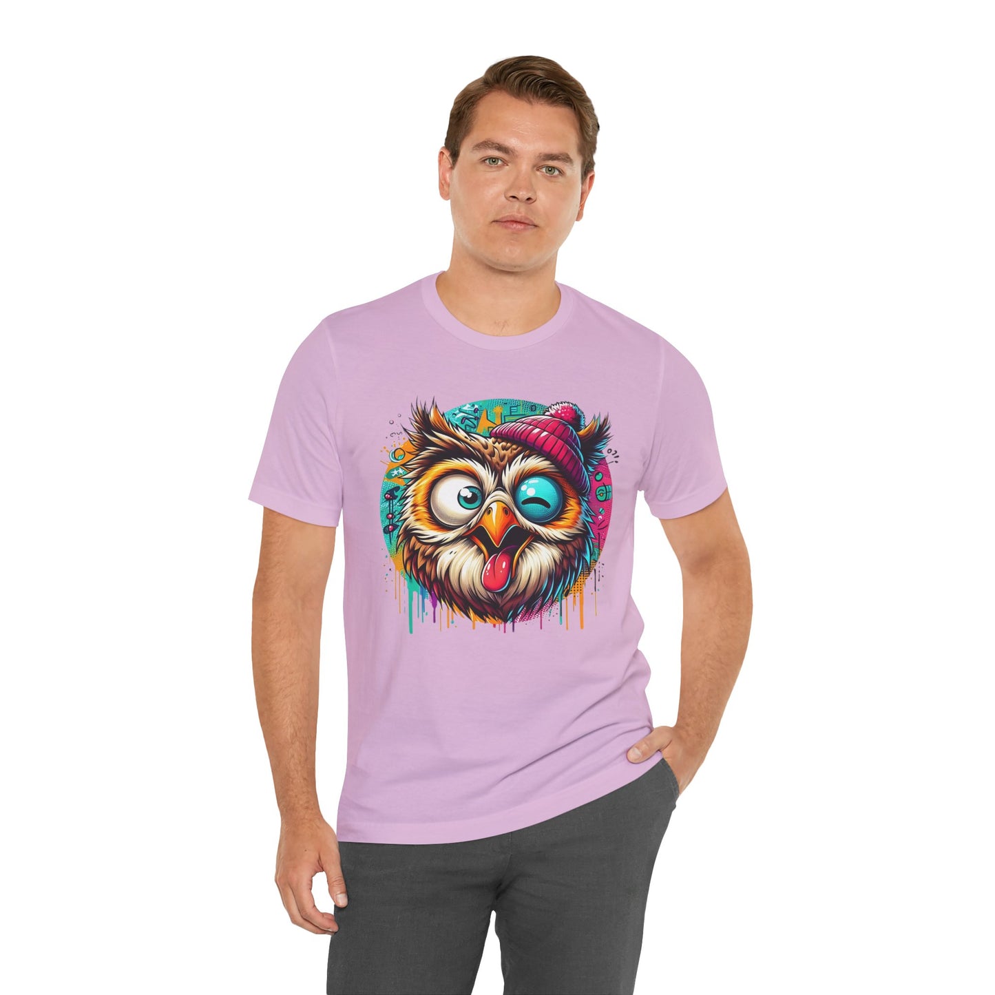 Colorful Owl Graphic Tee, Fun Owl Shirt, Funny Bird Shirt, Cute Cartoon Tees, Animal T-Shirt, Animal Tees, Art Design T-Shirt