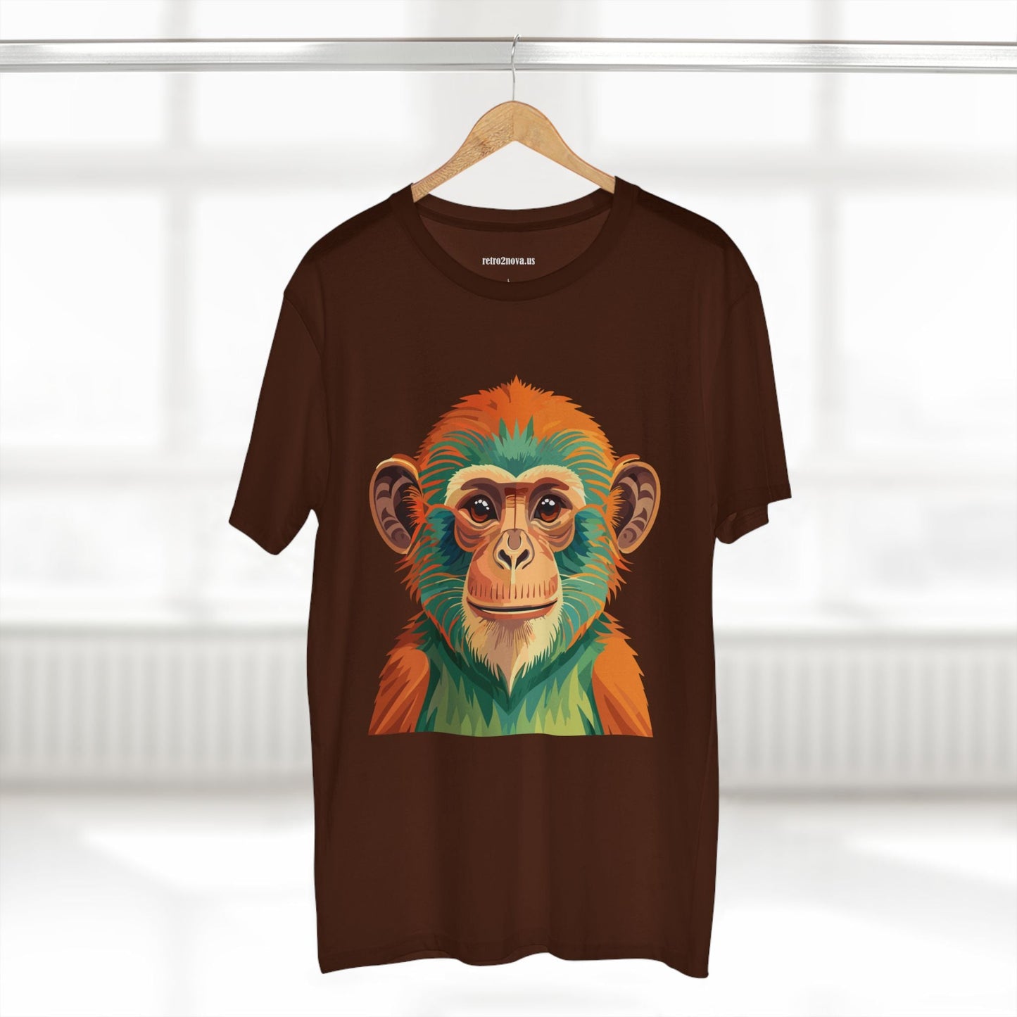 Retro2Nova Monkey Shirt Unisex Premium Cotton Staple Tee With Original Art Design From Our Art Collection