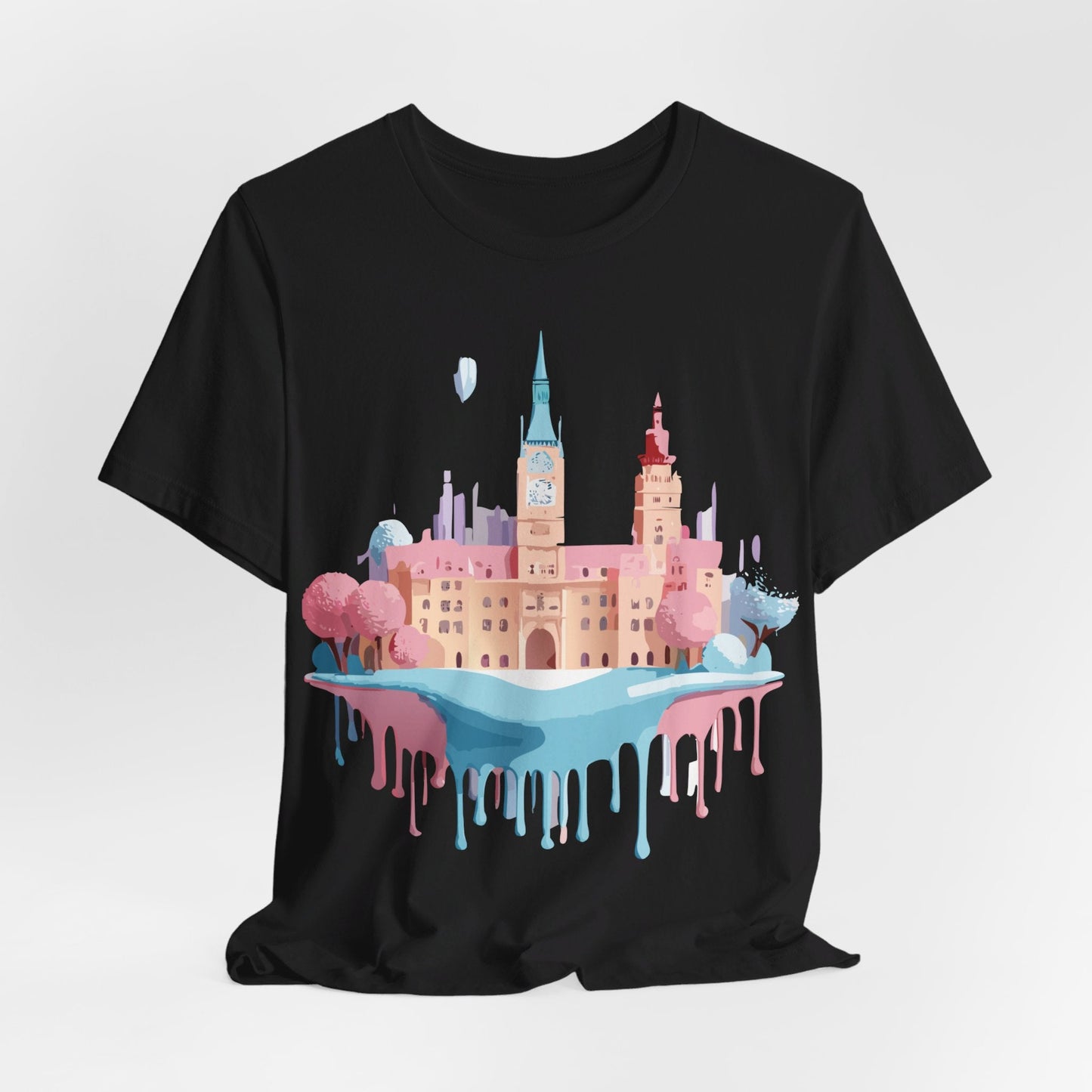 Prague Tourist Shirt Unisex Short Sleeve Graphic Tee Featuring Adelpha Vintage Artwork