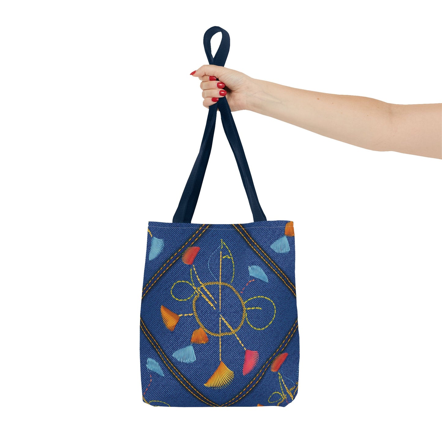 DIWALI DENIM PRINT CANVAS BAG HIGH-QUALITY 100% SPUN POLY 3 SIZES BAG-205-10